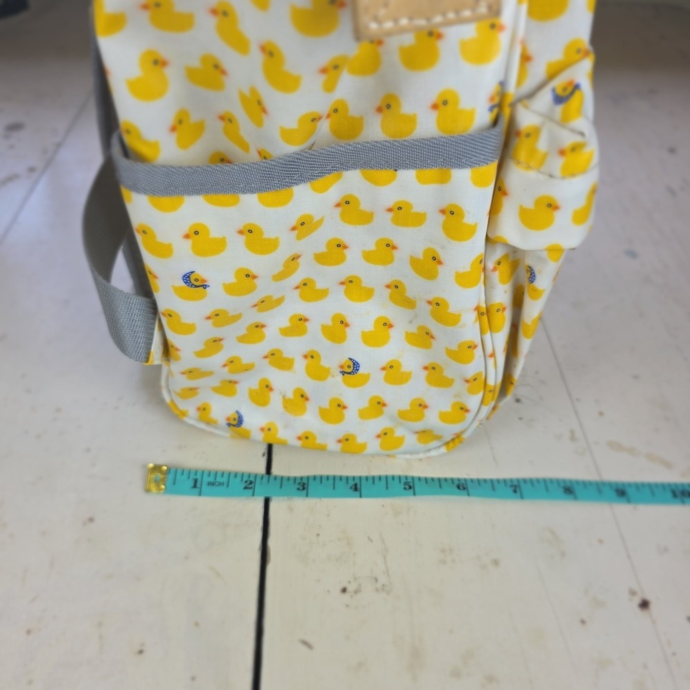 Yellow Rubber Duck Print Washable Waterproof Backpack Diaper Bag Travel - Picture 14 of 15